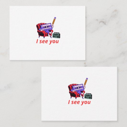 Ik zie je retro cassette lounge visitekaartje (Voorkant / Achterkant)