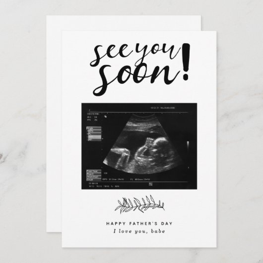 Ik zie je snel papa minimalistische verrassingsVad Feestdagenkaart (Voorkant / Achterkant)