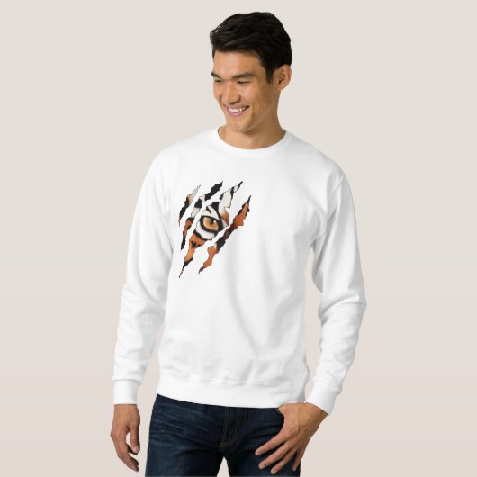 Ik zie je. Tiger Eye en Claw Sweatshirt (Voorkant volledig)