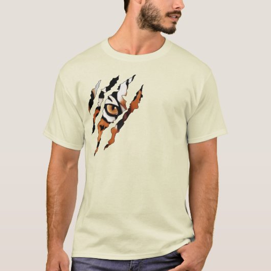Ik zie je. Tiger Eye en Claw T-shirt (Voorkant)