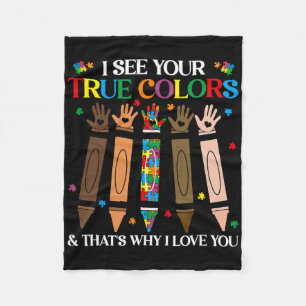 Ik zie je ware kleuren Autism Black History Melani Fleece Deken
