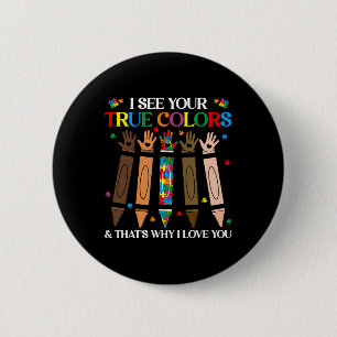 Ik zie je ware kleuren Autism Black History Melani Ronde Button 5,7 Cm