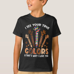 Ik zie je ware kleuren Autism Black History Melani T-shirt