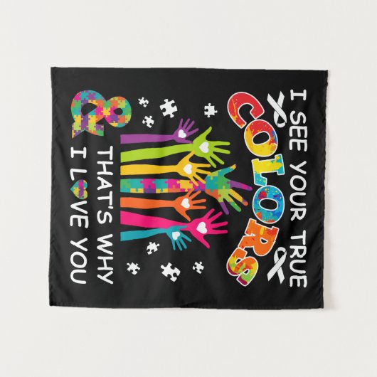 Ik zie je ware kleuren autisme wandkleed (Voorkant (horizontaal))