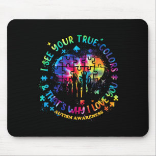 Ik zie je ware kleuren Puzzle World Autisme Awaren Muismat