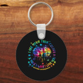 Ik zie je ware kleuren Puzzle World Autisme Awaren Sleutelhanger (Voorkant)