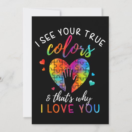 Ik zie je ware kleuren, Puzzle World Autisme Kaart (Voorkant)