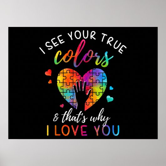 Ik zie je ware kleuren, Puzzle World Autisme Poster (Voorkant)