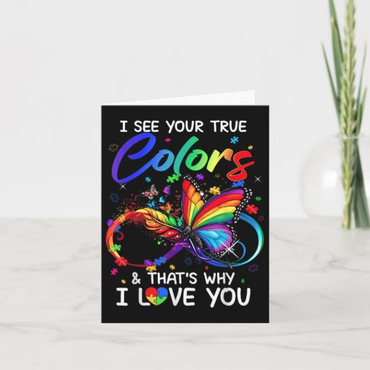 Ik zie je ware kleuren vlinder oneindigheid als au kaart (Voorkant)