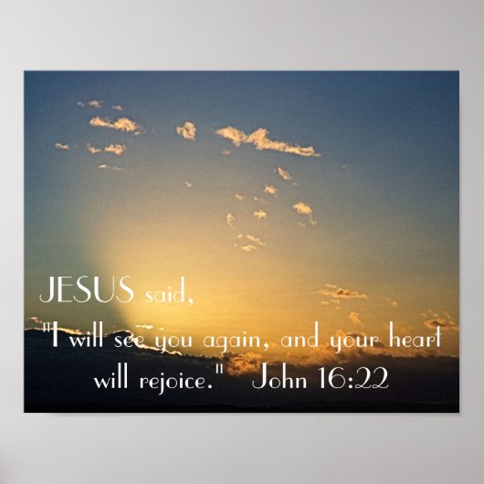 Ik zie je weer zonnebijbel, John 16:22 Poster (Voorkant)