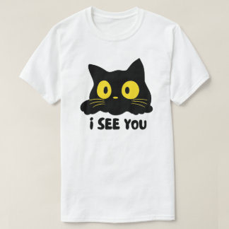 Ik Zie Je Zwarte Kat Ontwerp T-shirt