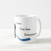 Ik zie jullie live grappige naaivormgeving koffiemok (Voorkant rechts)