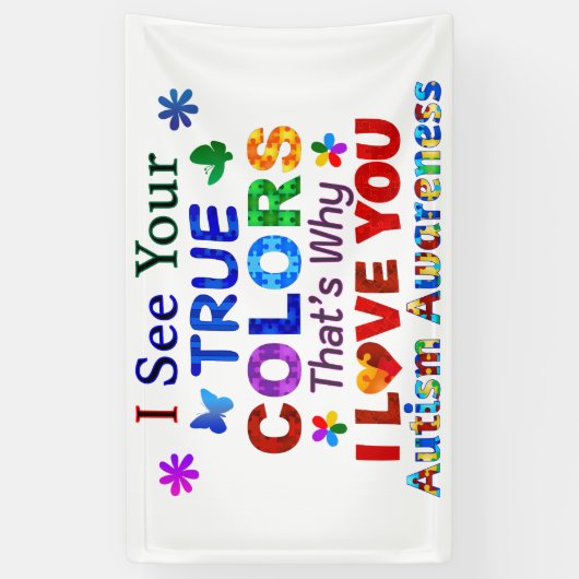 Ik zie jullie WARE KLEUREN Spandoek (Verticaal)