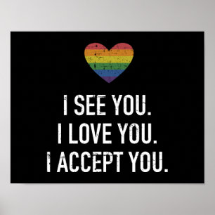 Ik zie liefde je regenbooghartpriester accepteren poster