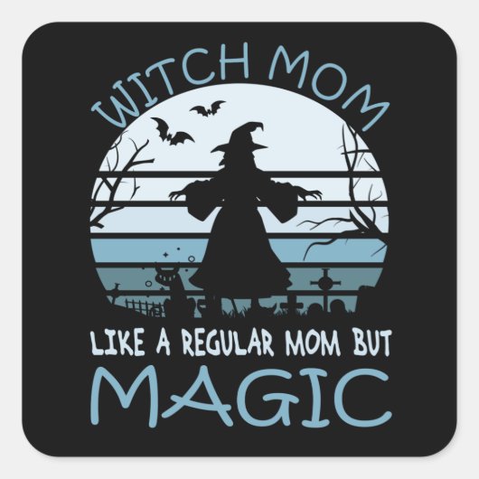 Ik zie mama als een gewone mam maar magie vierkante sticker (Voorkant)