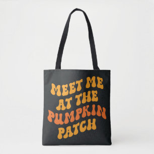 Ik zie me bij de pompoenpleister tote bag