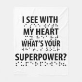 Ik zie met mijn hart - blindheid braille fleece deken (Voorkant)