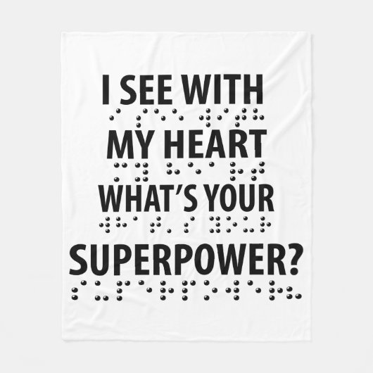 Ik zie met mijn hart - blindheid braille fleece deken (Voorkant)