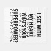 Ik zie met mijn hart - blindheid braille fleece deken (Voorkant (Horizontaal))