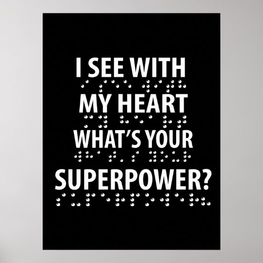 Ik zie met mijn hart - blindheid braille poster (Voorkant)