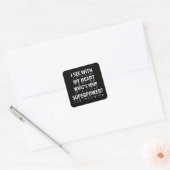 Ik zie met mijn hart - blindheid braille vierkante sticker (Envelop)