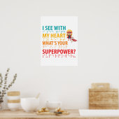 Ik zie met mijn hart meisje - blindheid braille poster (Keuken)