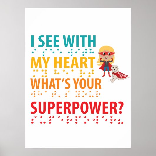 Ik zie met mijn hart meisje - blindheid braille poster (Voorkant)