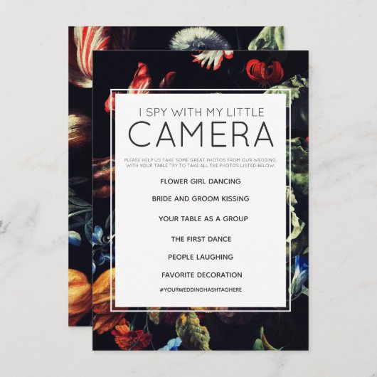 Ik zie met mijn kleine camera Huwelijksgame Kaart (Voorkant / Achterkant)