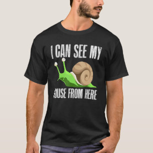 Ik zie mijn huis hier uit Malacology Snai T-shirt
