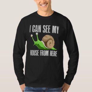Ik zie mijn huis hier uit Malacology Snai T-shirt