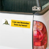 Ik zie November van mijn huis! Bumpersticker (Op Truck)