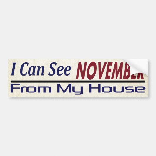 Ik zie november van mijn Huis Bumpersticker (Voorkant)