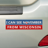 Ik zie november van Wisconsin Bumpersticker (Op auto)