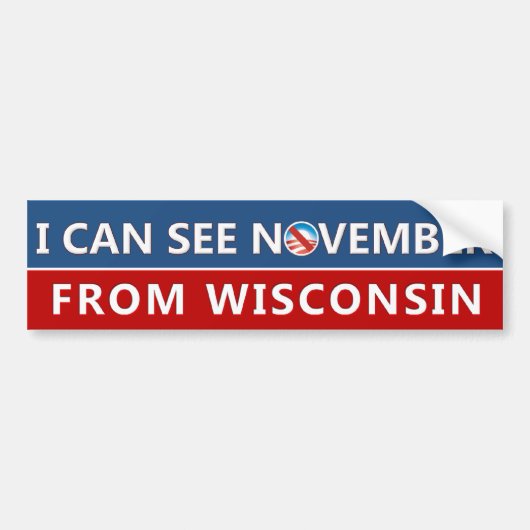 Ik zie november van Wisconsin Bumpersticker (Voorkant)