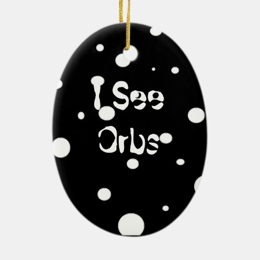 Ik zie Orbs-ovaal versiering Keramisch Ornament (Achterkant)