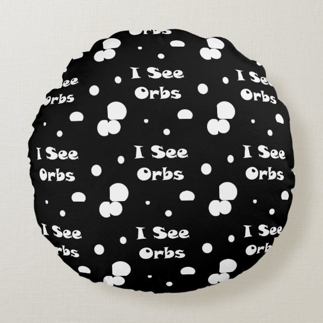 Ik zie Orbs-round kussen (Voorkant)