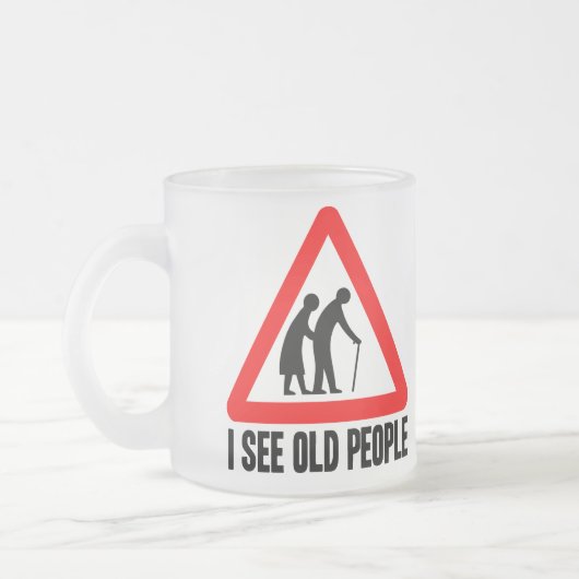 Ik zie OUDE mensen Matglas Koffiemok (Links)