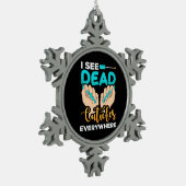 Ik zie overal kubussen tin sneeuwvlok ornament (Links)