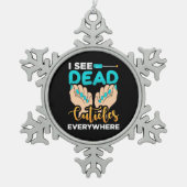 Ik zie overal kubussen tin sneeuwvlok ornament (Voorkant)