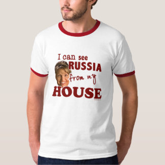 Ik zie Rusland van mijn T-shirt voor het huis