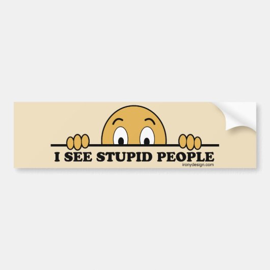 Ik zie stoute mensen bumpersticker (Voorkant)