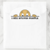 Ik zie stoute mensen ovale sticker (Tas)