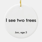 Ik zie twee bomen keramisch ornament (Achterkant)