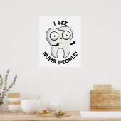 Ik zie verdoofde mensen grappige tandenpunch poster (Keuken)