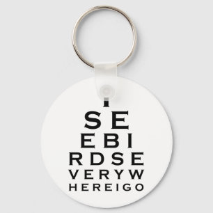 Ik zie vogelschilderij sleutelhanger
