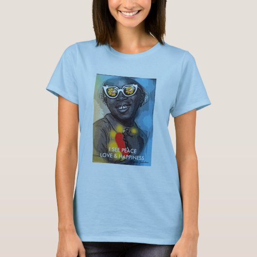 IK ZIE VREDESVERLIES EN HAPPINESS T-SHIRT (Voorkant)