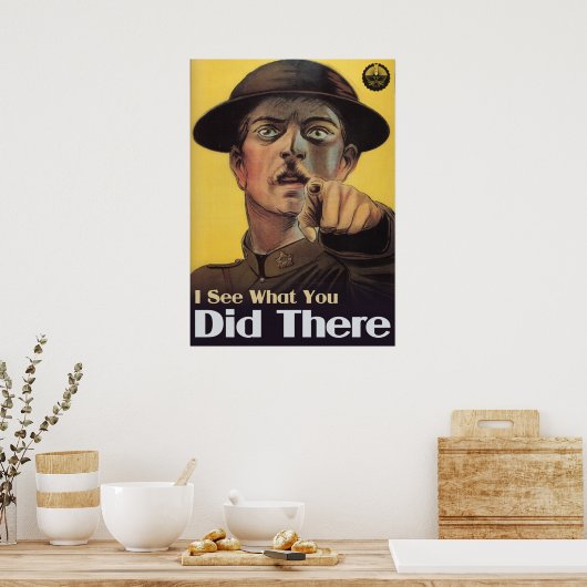 Ik zie wat je daar deed poster (Keuken)