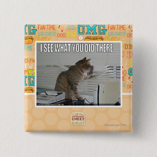 Ik zie wat je daar deed vierkante button 5,1 cm (Voorkant)