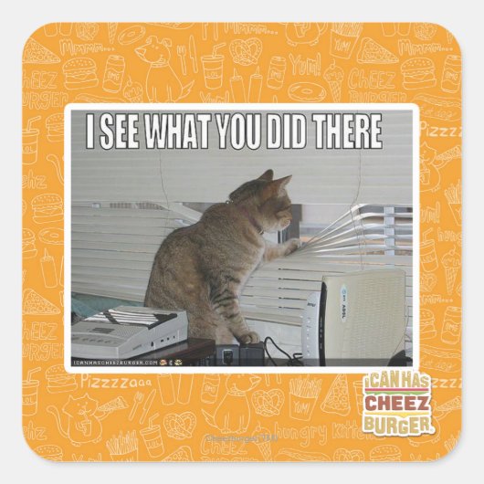 Ik zie wat je daar deed vierkante sticker (Voorkant)