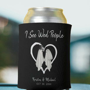 Ik zie Wed People Ghost Halloween Wedding Black Blikjeskoeler